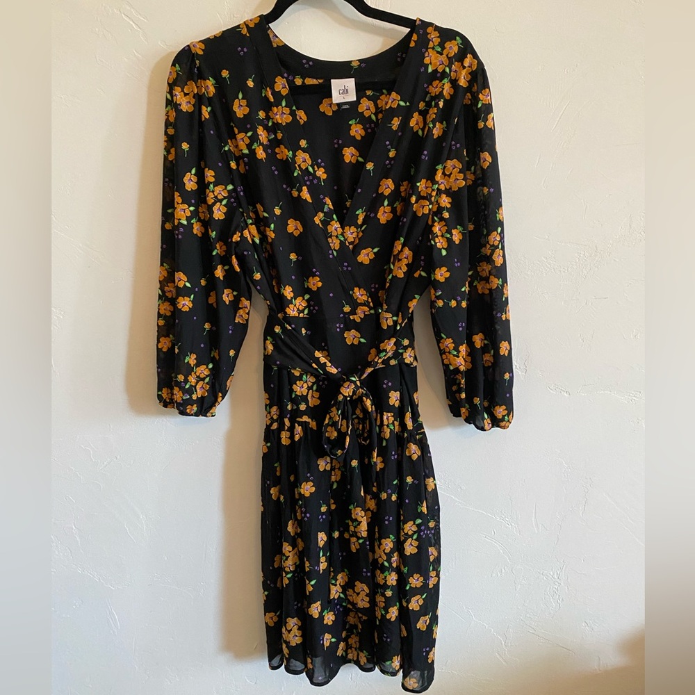 Cabi Fit & Flare Floral Fall Dress